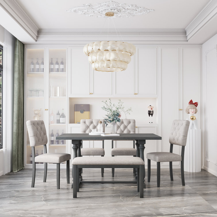 Winston Porter Egwan 6 Person Breakfast Nook Dining Set Wayfair